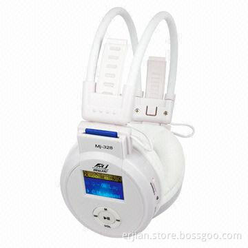 Super Bass Wireless Music Stereo Headphones with LCD Screen/Built-in MP3 Player/FM Radio/Battery